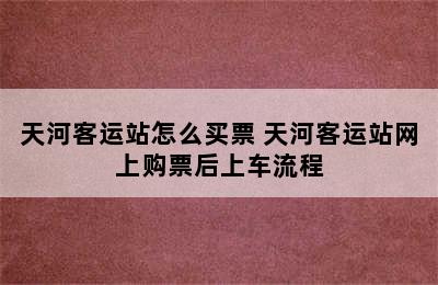 天河客运站怎么买票 天河客运站网上购票后上车流程